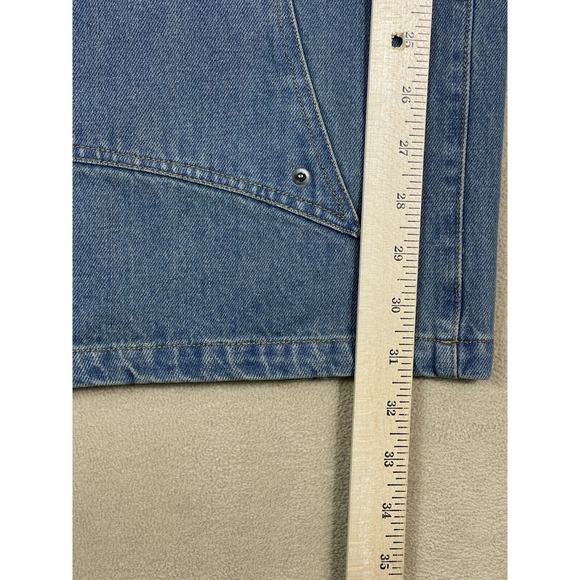 Fine Culture‎ Ebony Jeans Mens L Blue Fireman Latch Custom Seam Work Baggy Fit - Picture 9 of 16
